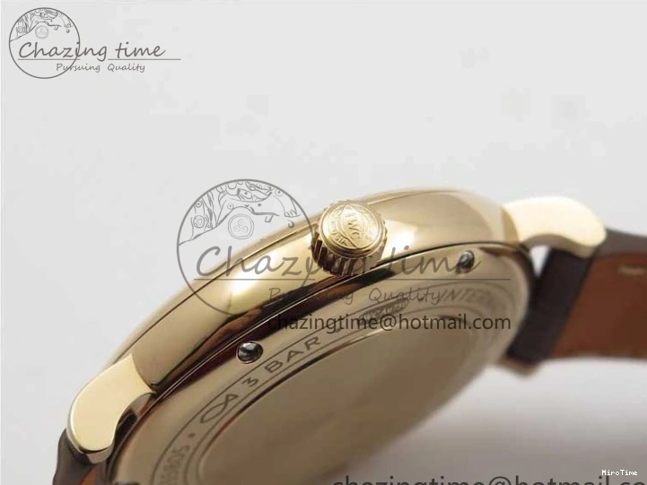 MIROTIME 0429 Portofino 37mm RG V7F 1:1 Best Edition Gray Dial on Deep Brown Leather Strap A SunProtective 7090